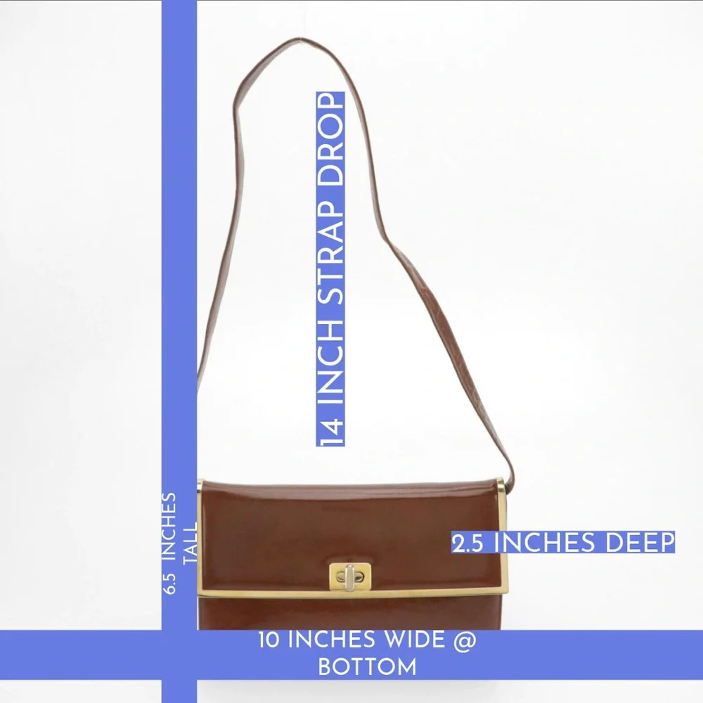 VINTAGE BALENCA BROWN LEATHER FRAMED FRONT FLAP SHOULDER BAG OR CLUTCH
